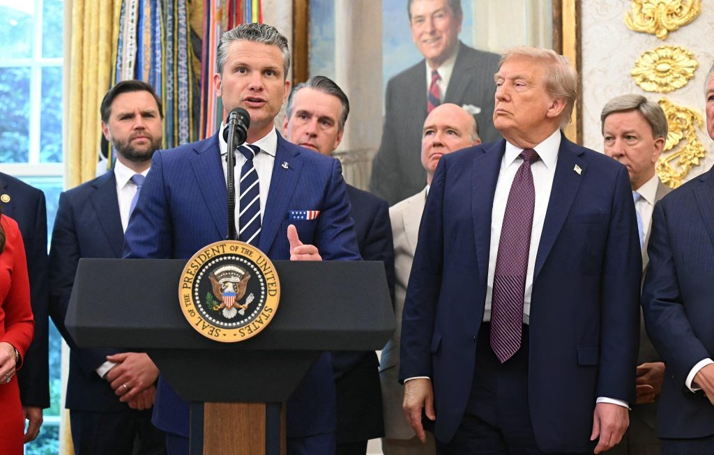 President donald trump looks on as us defense secretary news photo